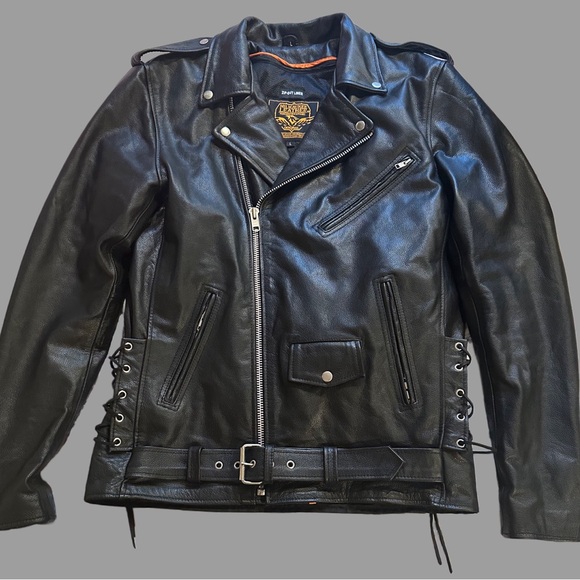 NWOT MILWAUKEE LEATHER BLACK LEATHER CLASSIC BRANDO MOTORCYCLE JACKET - Picture 9 of 14